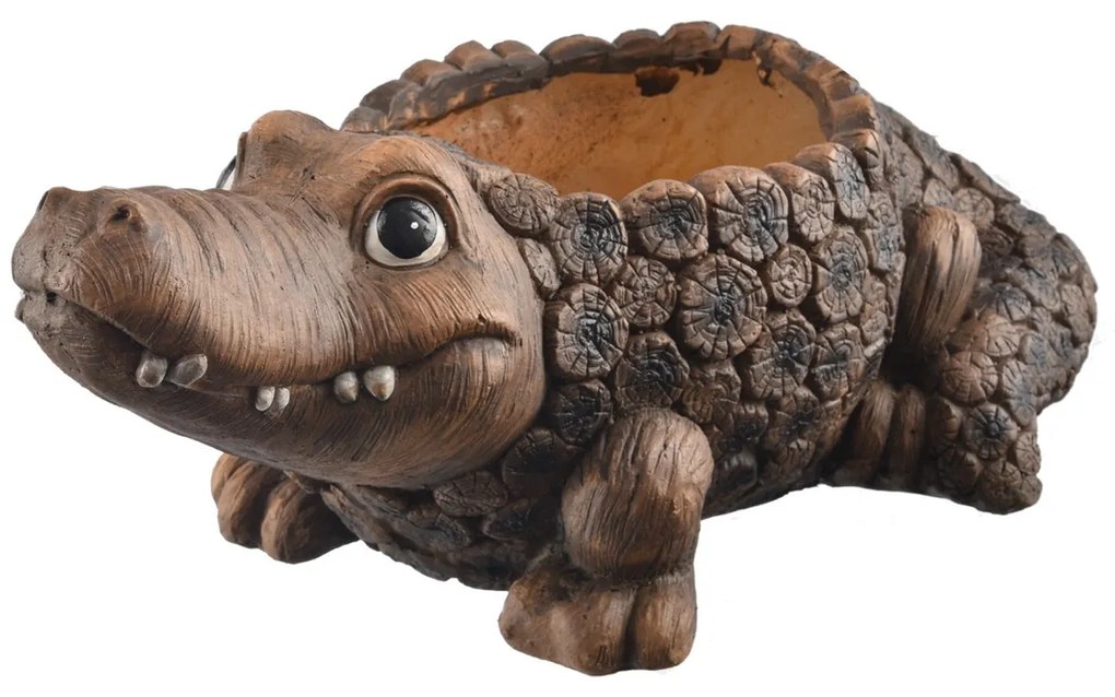 InDecor Kerámia virágcserép krokodil Rona, 51 x 28x 21 cm