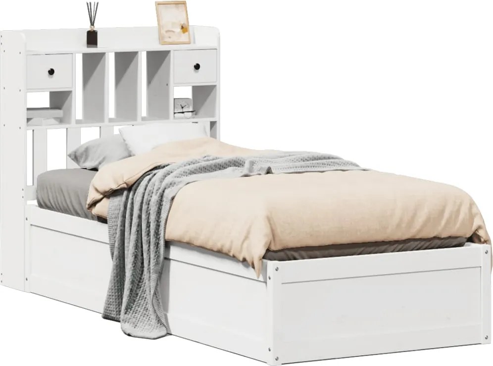 vidaXL fehér tömör fenyőfa ágy matrac nélkül 75 x 190 cm
