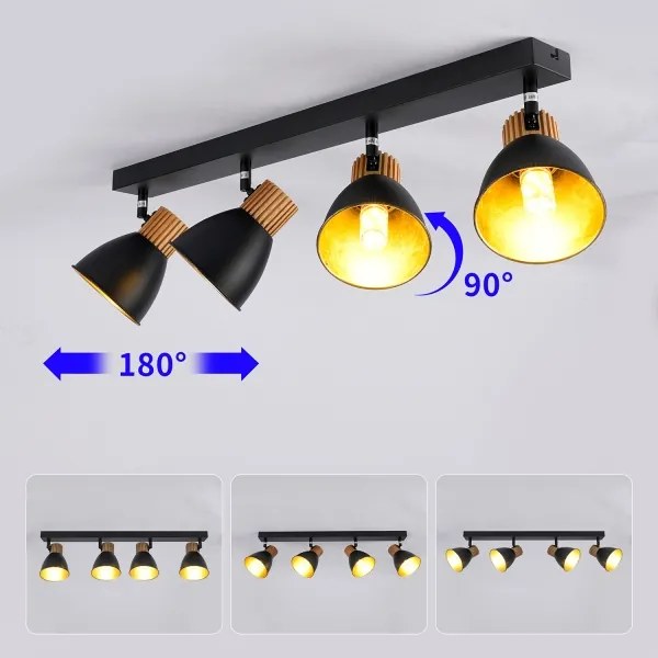 Brilagi - Spotlámpa ODENSE 4xE14/10W/230V kaucsukfa/fekete