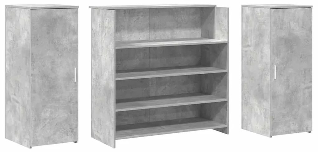 recepciós pult betonszürke 180x50x103,5 cm szerelt fa