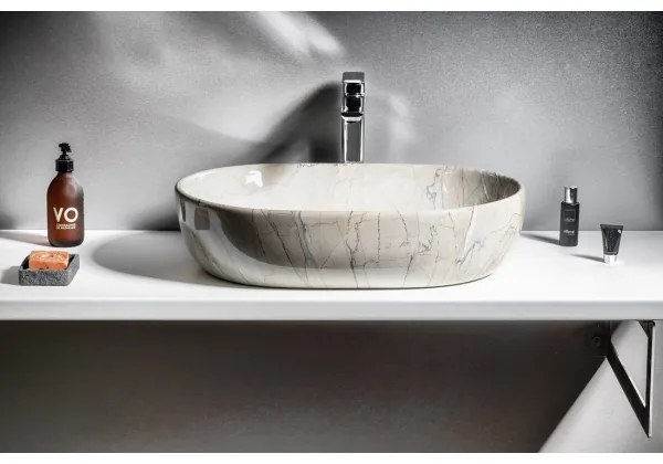 Sapho - DALMA munkalapra szerelhető mosdó 59x42 cm kerámia/grigio