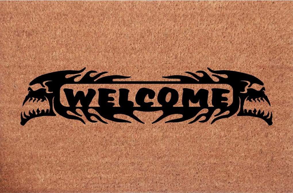 Lábtörlő az ajtó alá Welcome Koponyák Lángok Érdekes Minta