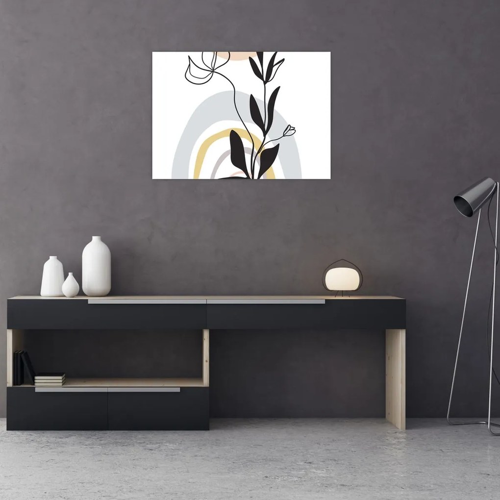 Üveg kép - Virágok vázában N⁰1 (70x50 cm)