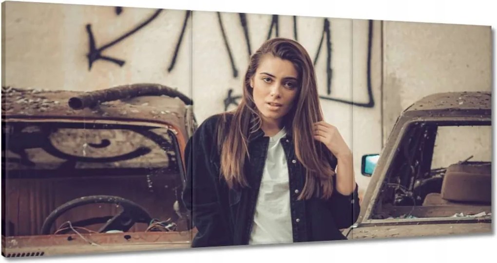 Vászonkép 180x90 Matuka Régi autók Csaj