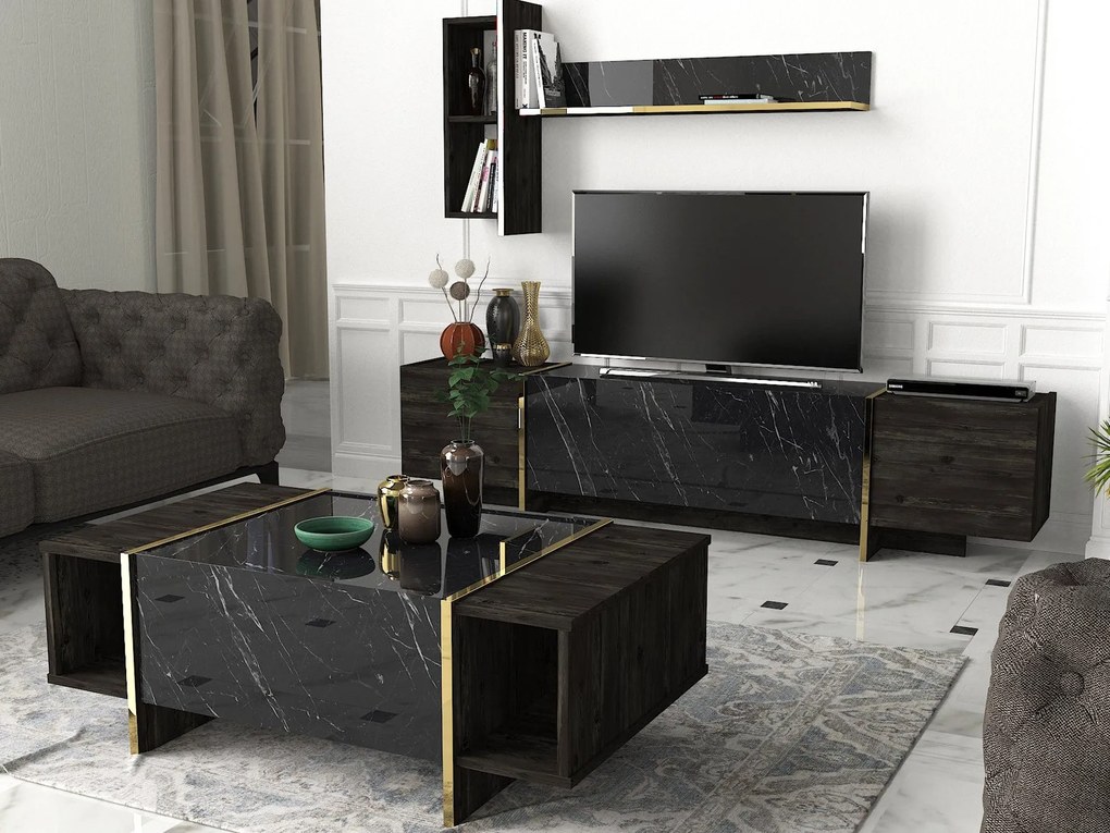 Dohányzóasztal Veyron - Black, Gold