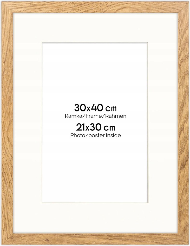 Natúr képkeret 30x40 cm passe partout 21x30 cm