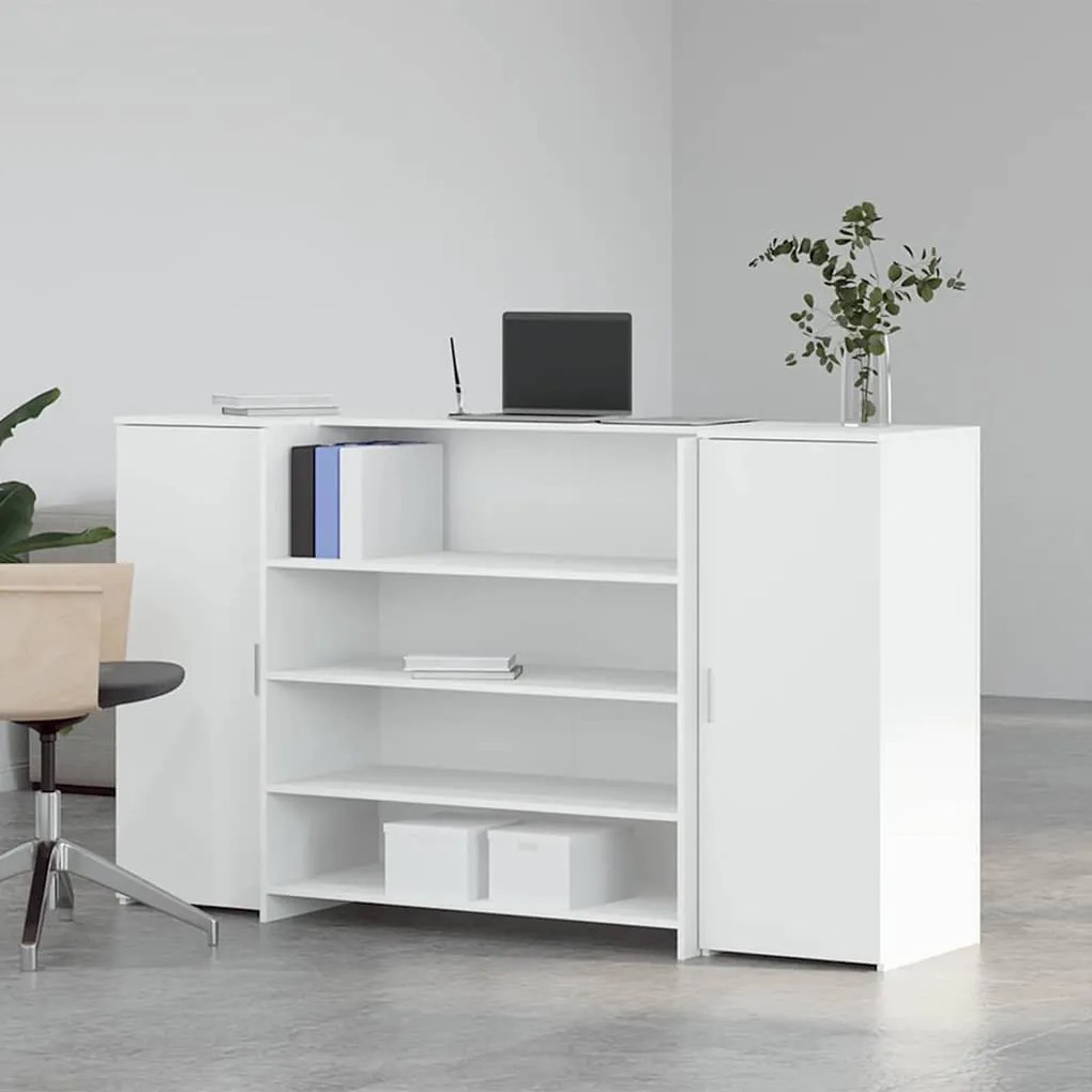 recepciós pult fehér 180x50x103,5 cm szerelt fa