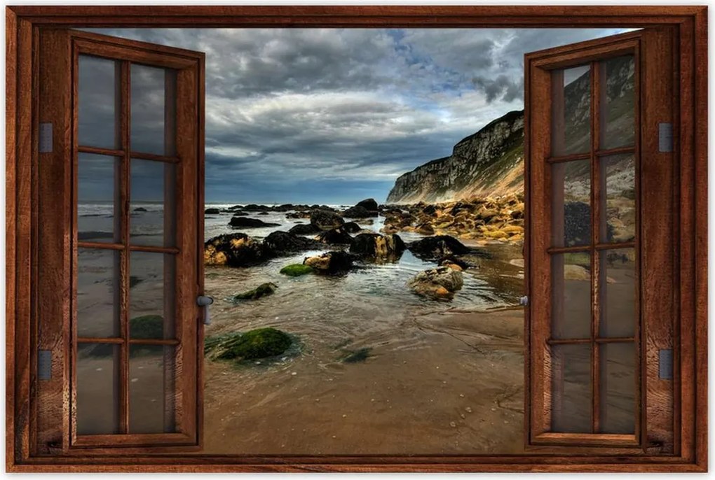 Poszterek 90x60 Szikla a tengerparton