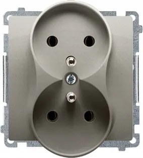 Kontakt Simon Basic Dupla Fali Aljzat Földeléssel, Szatén BMGZ2M.01/29