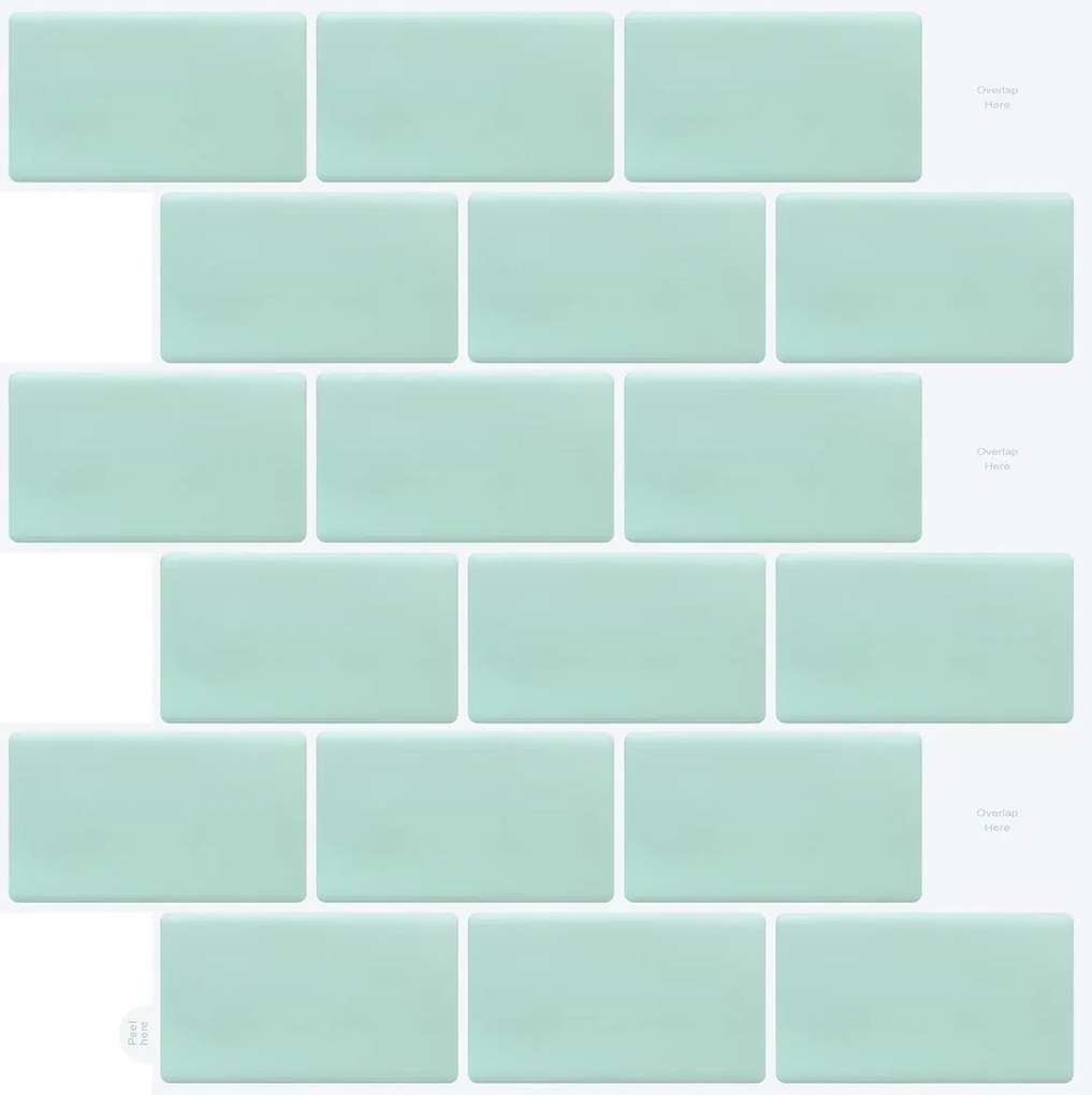 WoStick Zöld öntapadós konyhai csempe matrica 30,5x30,5cm 10db