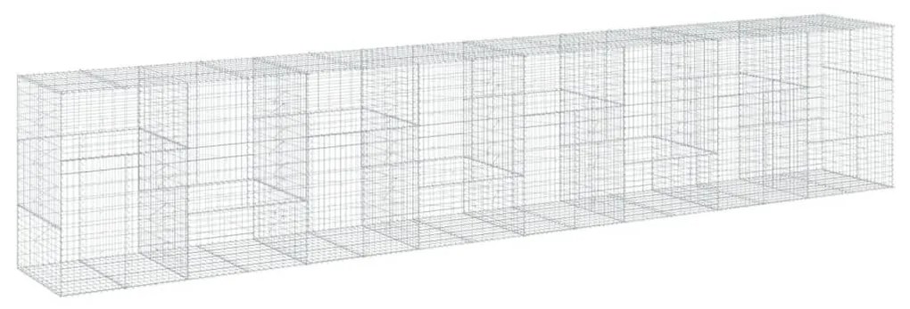 horganyzott vas gabion kosár fedéllel 800 x 100 x 150 cm
