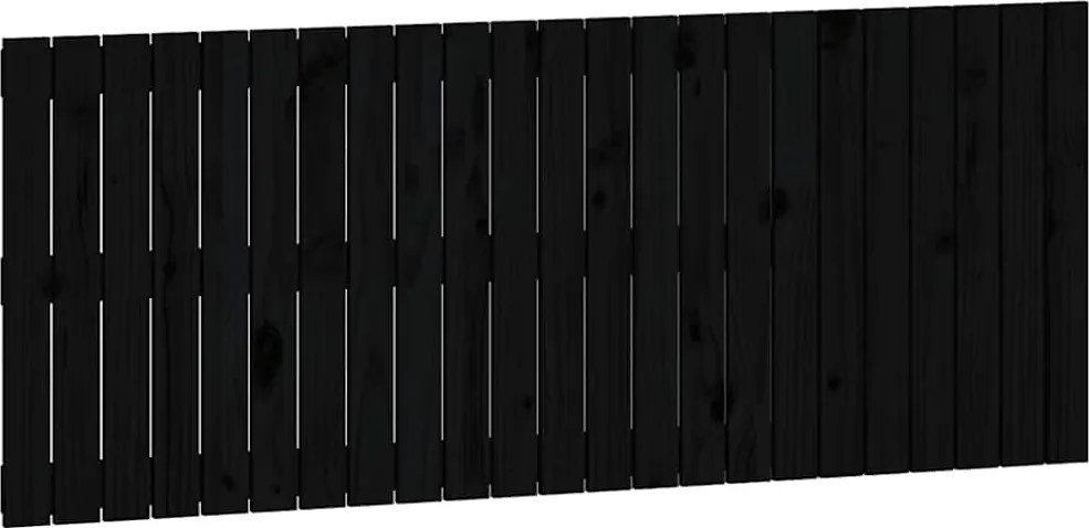 vidaXL fekete tömör fenyőfa fali fejtámla 147 x 3 x 60 cm