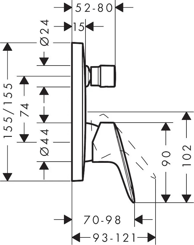 Hansgrohe Logis, rejtett fürdőcsaptelep, fekete matt, HAN-71405670