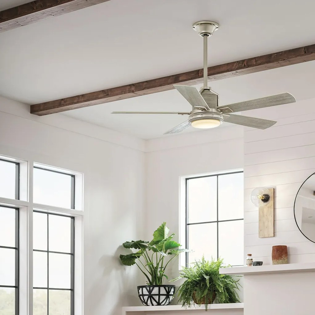 KICHLER KLF-COLERNE-52-BN DOLERNE Ventilátoros lámpa Nikkel, Könnyű Dió LED IP44