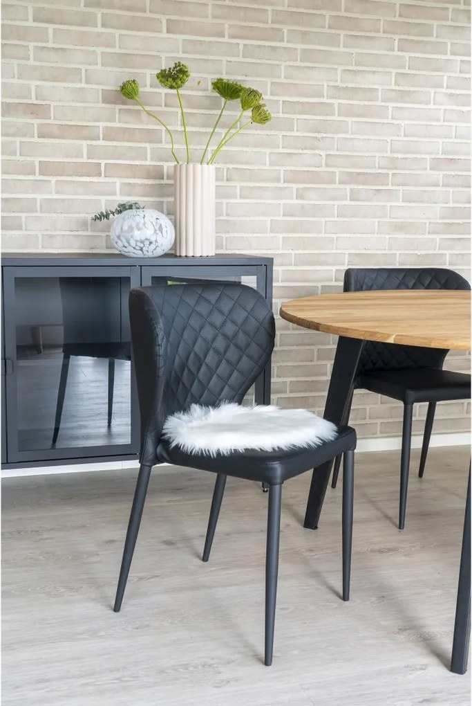 Báránybőr, műbőr, ülőpárna Ø35 cm, Fehér Színű