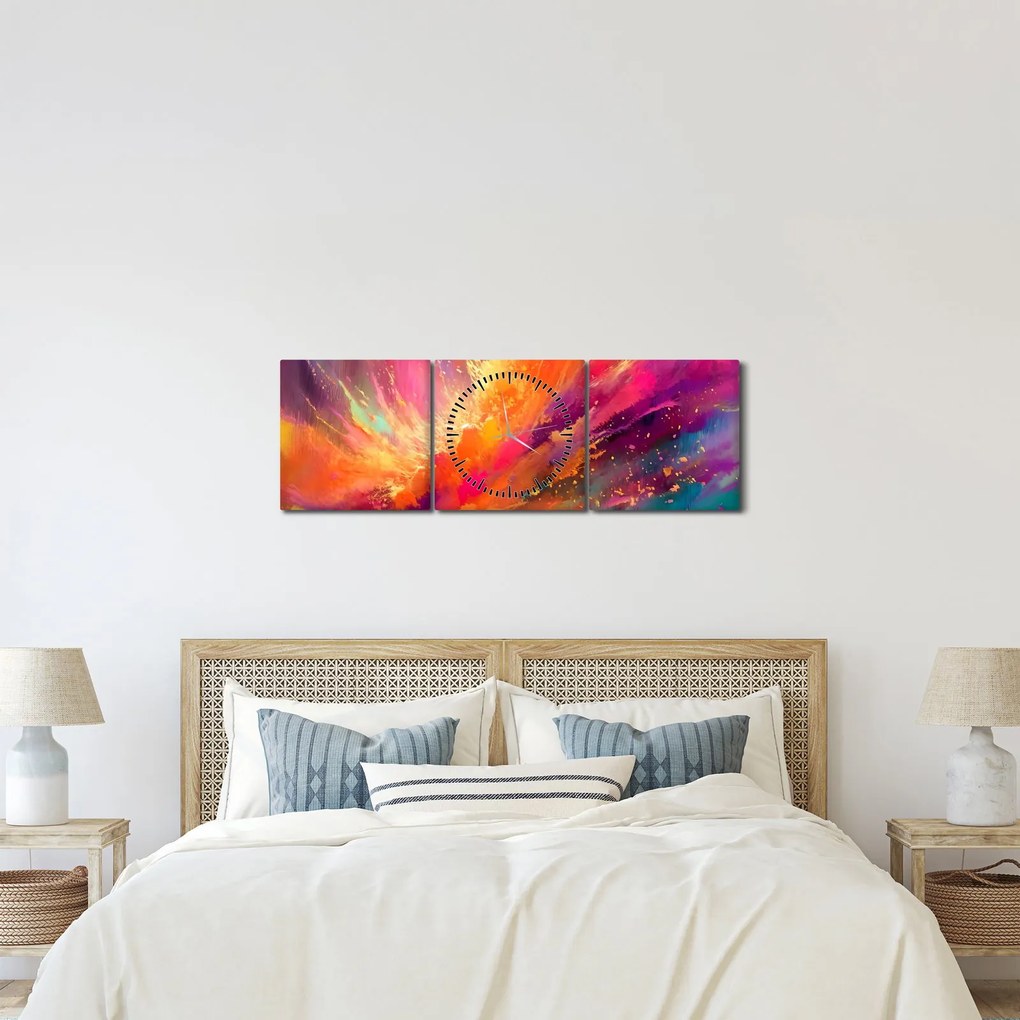 Kép - Dinamikus absztrakció (órával) (90x30 cm)