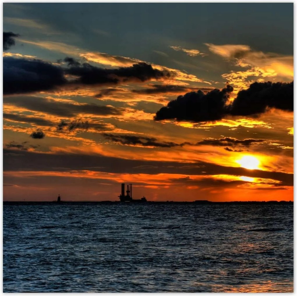 Poszterek 70x70 Naplemente a tengerparton