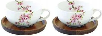 Porcelán Csészék Eszpresszóhoz állványok Sakura Virágzó Cseresznye 2 db
