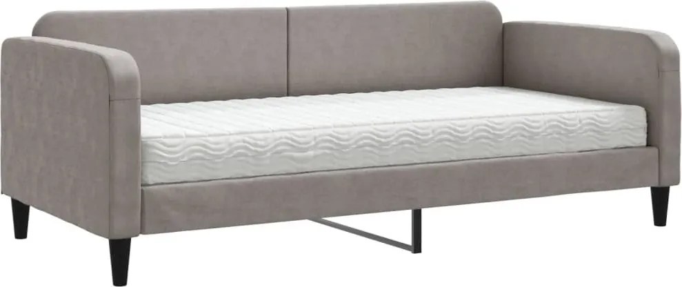vidaXL tópszínű szövet kanapéágy matraccal 90 x 200 cm