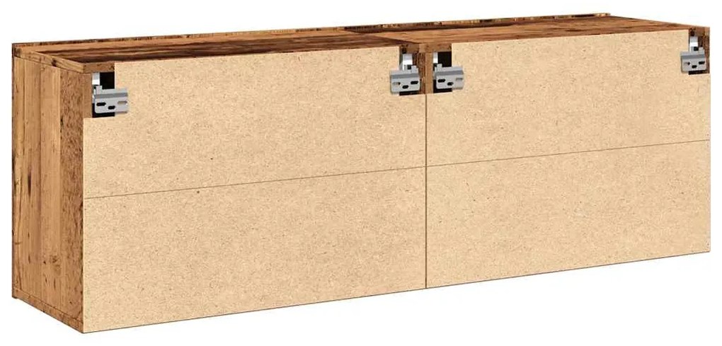 2 db antik fa színű falra szerelhető TV-szekrény 60 x 30 x 41cm