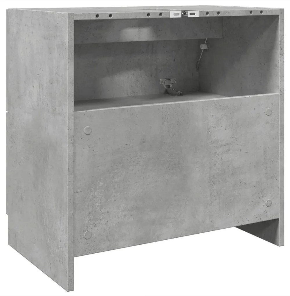 betonszürke szerelt fa mosdószekrény 59 x 37 x 59 cm