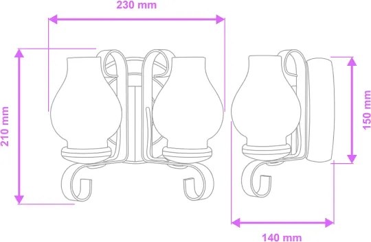 Brilagi - Fali lámpa ROATA APLICA 2xE14/40W/230V bükkfa