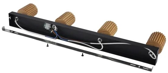 Brilagi - Spotlámpa MODERN WOOD 4xGU10/8W/230V fa/fekete