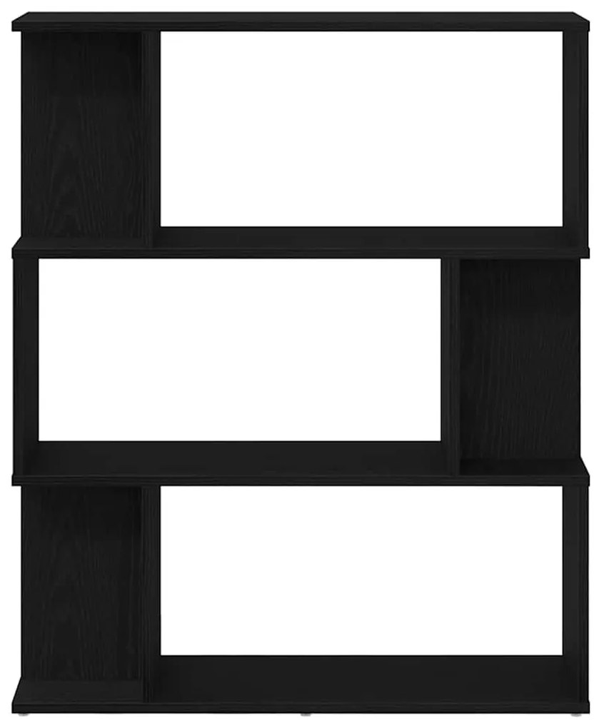 fekete tölgy szerelt fa könyvespolc 80x24x96 cm