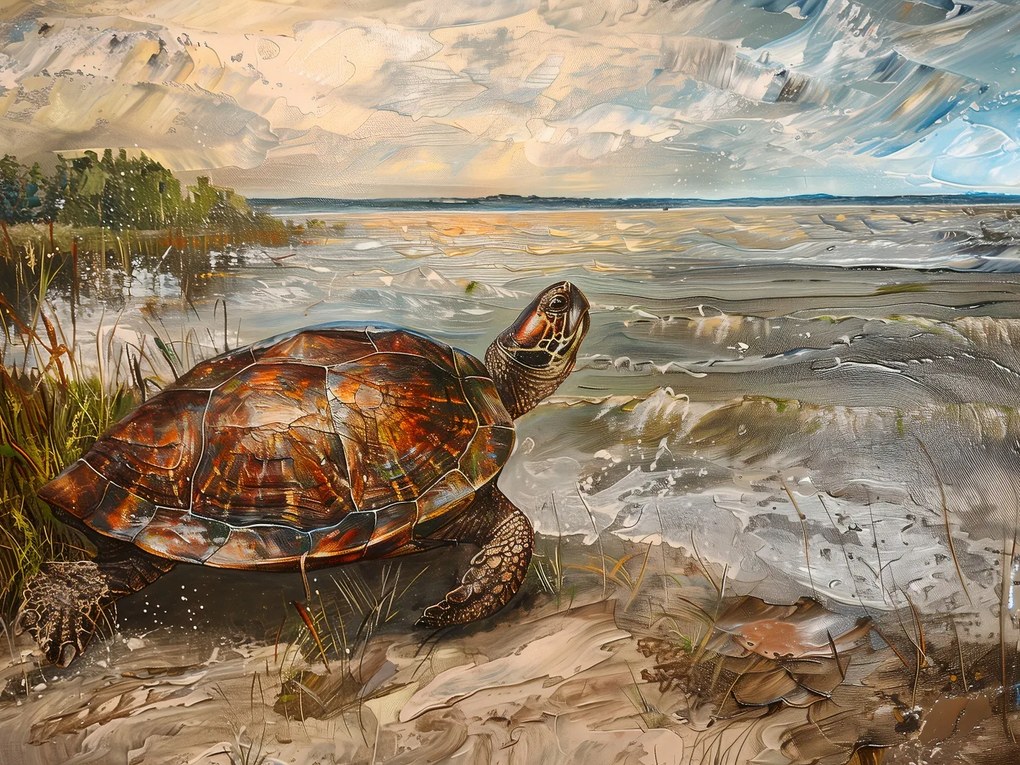 Poszter 80x60cm Tengerparti teknős