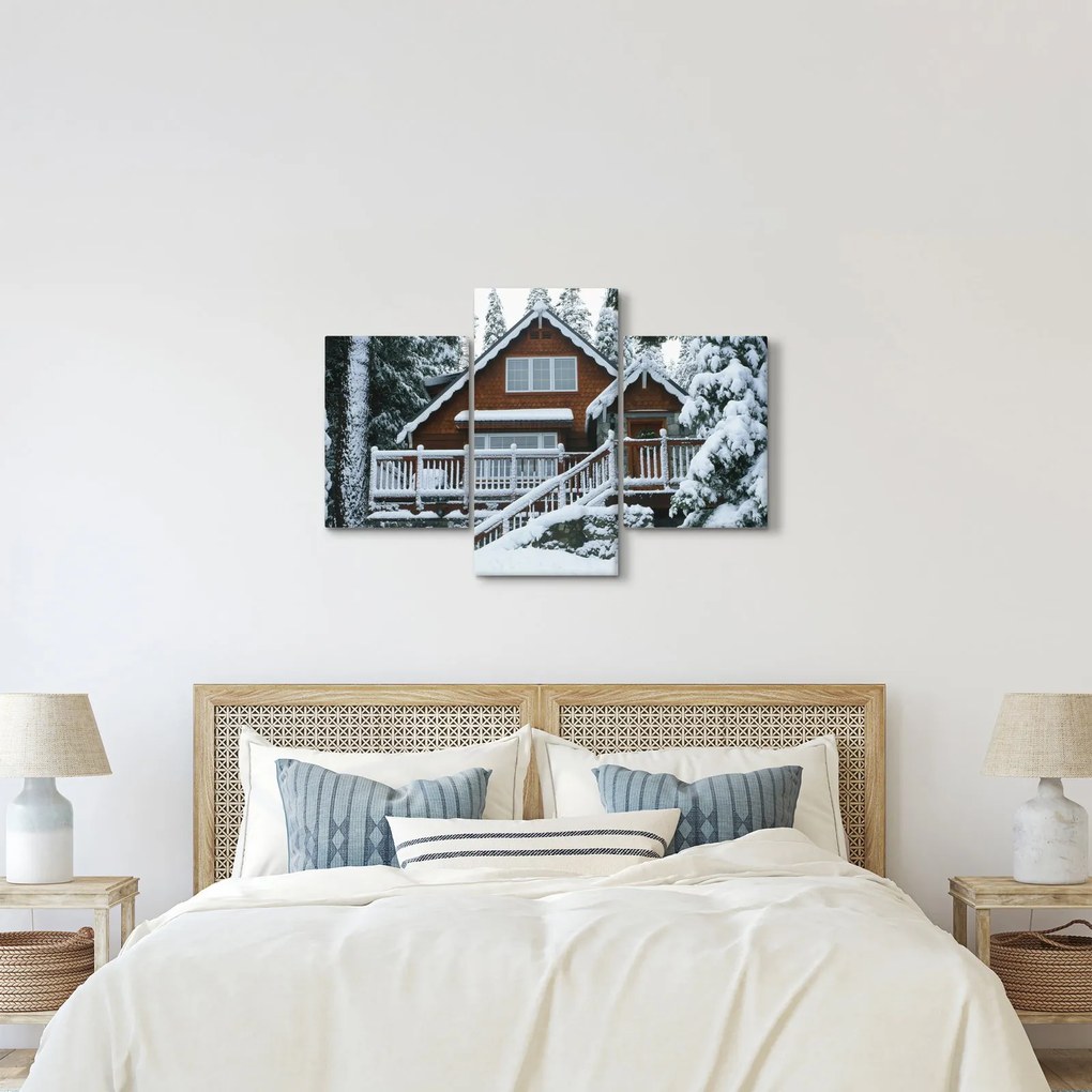 Kép - Fából készült házikó (90x60 cm)