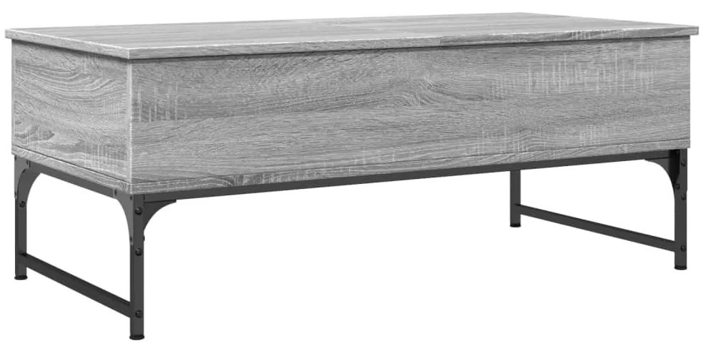 Szürke sonoma szerelt fa és fém dohányzóasztal 100 x 50 x 40 cm