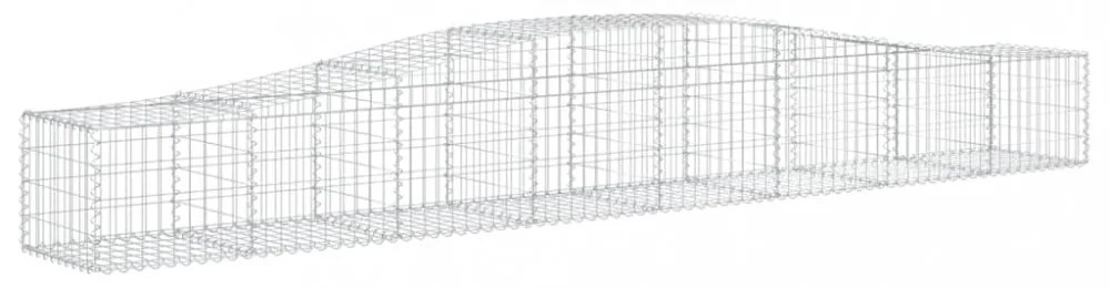 vidaXL 15 db íves horganyzott vas gabion kosár 400x50x40/60 cm