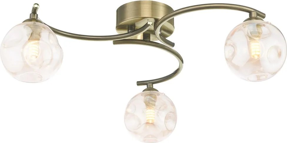 Dar Lighting modern mennyezeti lámpa nakita antik sárgaréz borostyán darnak5375-27