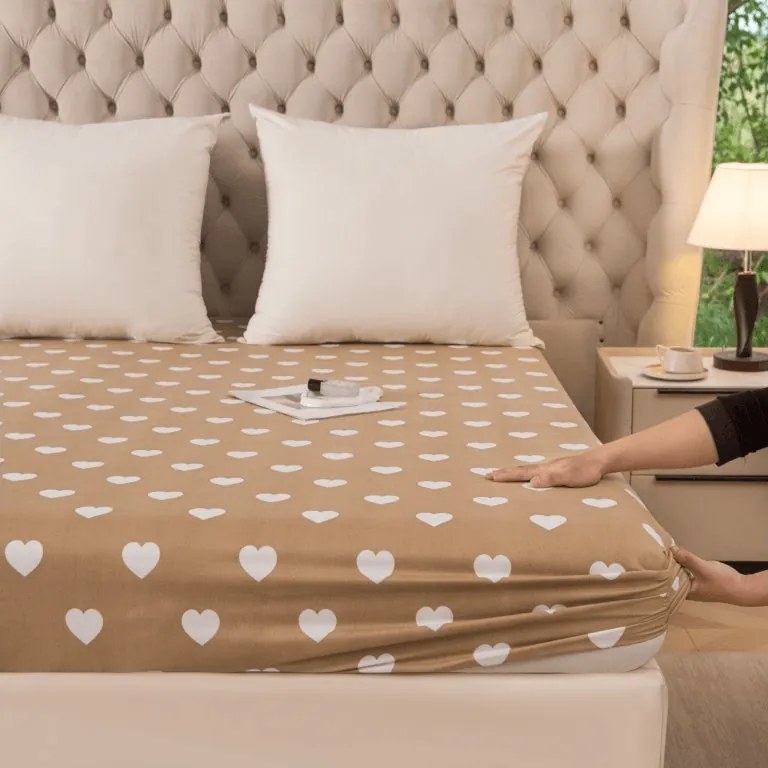 Mikroszálas lepedő CARAMHEART barna 90x200 cm