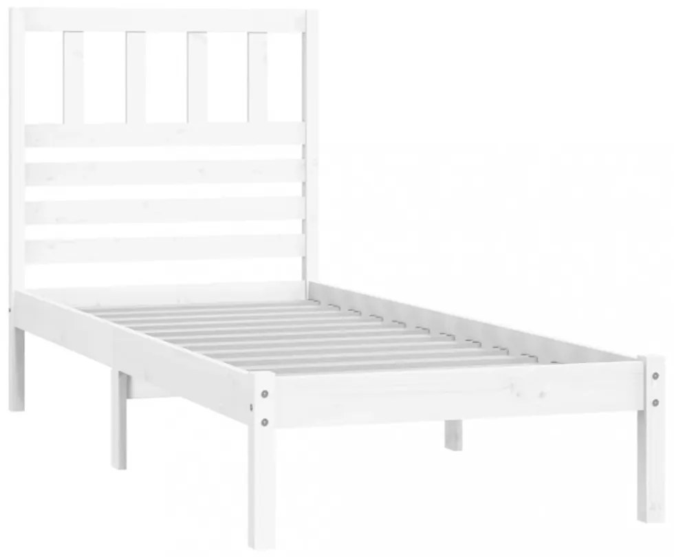 fehér tömör fenyőfa ágy matrac nélkül 75 x 190 cm