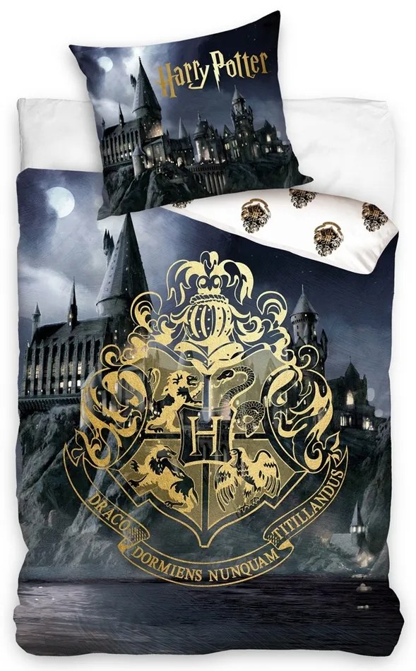 Harry Potter Roxfort ágyneműhuzat, 140 x 200 cm, 70 x 90 cm