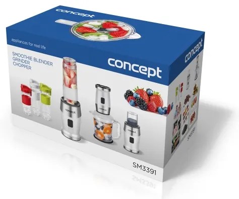 Concept SM3391 - Smoothie turmixgép kiegészítőkkel 700W/230V fehér