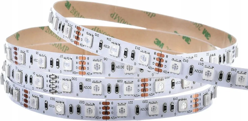 Professzionális Led szalag 14.4W/m, 12V, 60LED , 5050 , Rgb IP33 5m