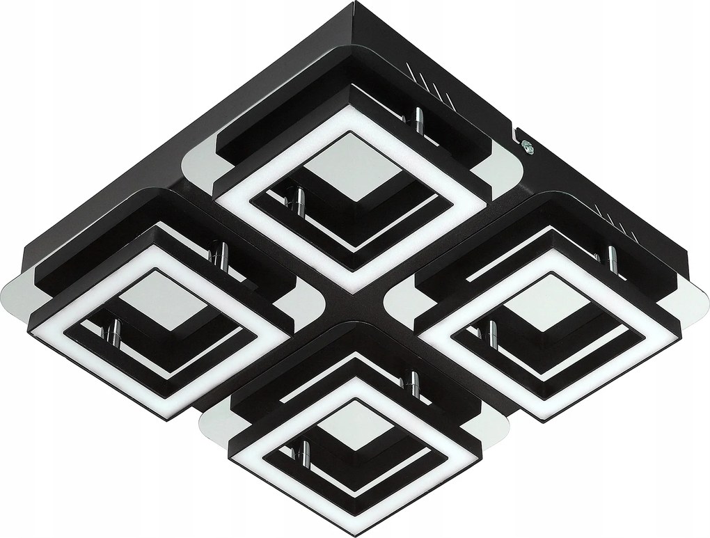 Horoz Falra szerelhető Led lámpatest 4x5W 4000K Tükrös Négyzet Króm