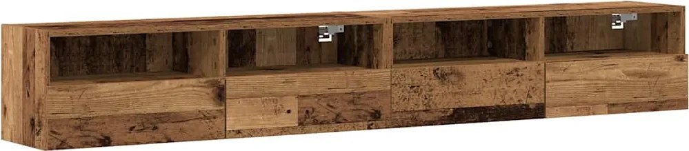 vidaXL TV Fali Szekrény 2 pcs Öreg fa 100 x 30 x 30 cm Faanyag