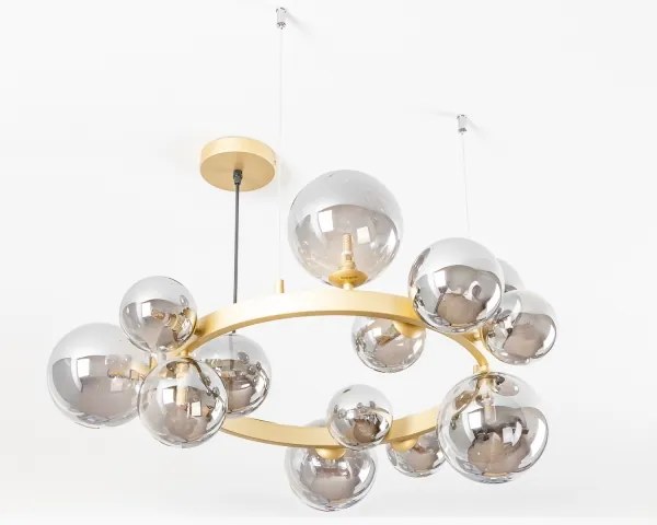 Brilagi - LED Csillár zsinóron MILLA 15xG9/3W/230V arany/füstös