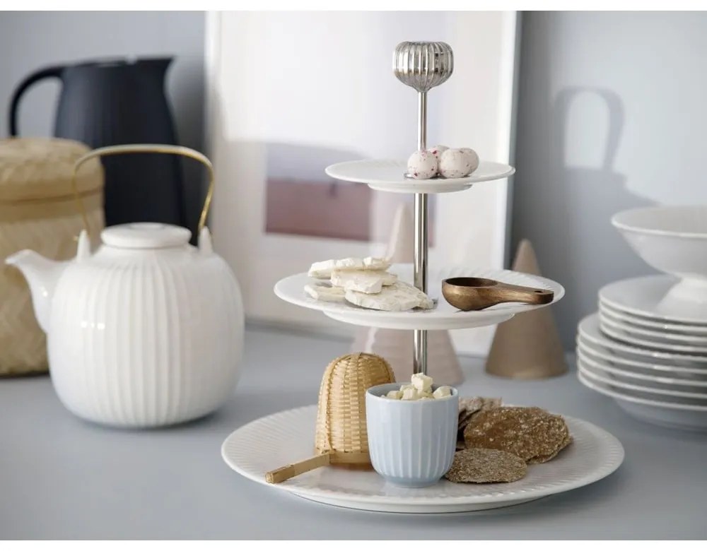 Hammershoi Etagere háromszintes fehér porcelán tálca, ⌀ 28 cm - Kähler Design