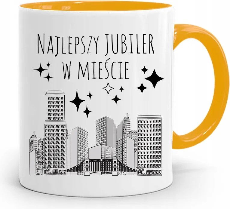 Ékszerésznek Sárga Bögre A Legjobb A Városban fényképes nyomattal