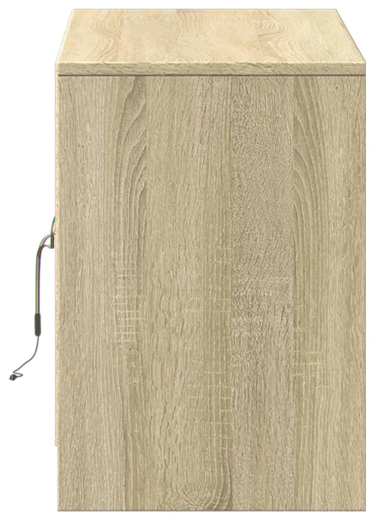 sonoma tölgy színű szerelt fa LED-es TV-szekrény 100x34x50 cm