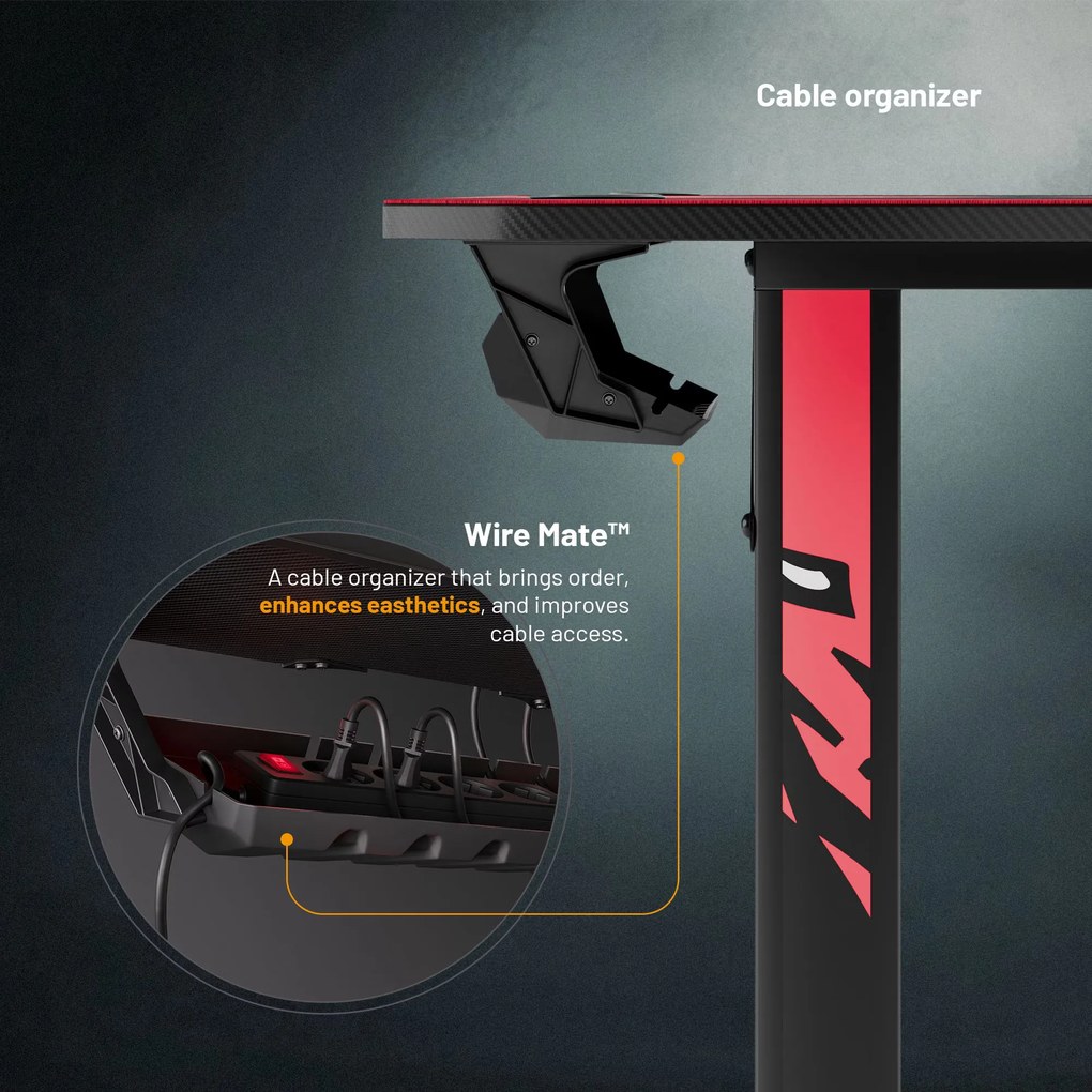 Gamer asztal 100 cm fekete: Diablo X-Mate 1000