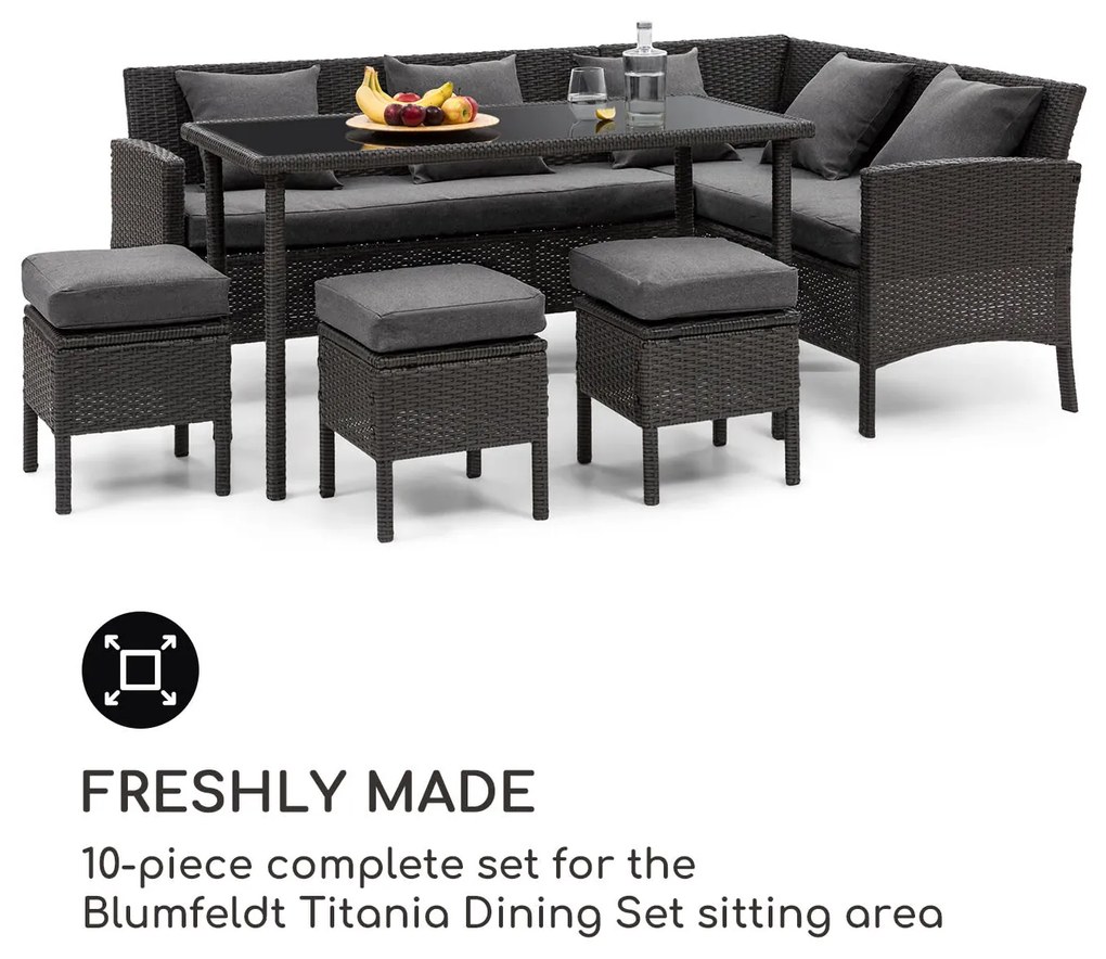 Blumfeldt Titania Dining Set, 10 kárpit, 100% poliészter, sötétszürke