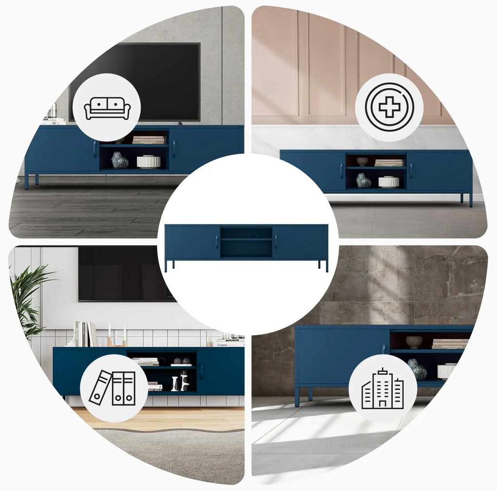 XL ROSARIA RTV SZEKRÉNY – SÖTÉTKÉK (1700 x 400 x 500)