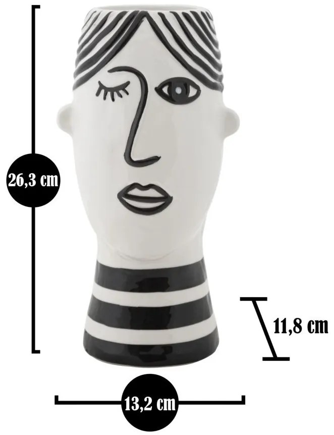 Art-deco porcelán váza 13,2x11,8x26,3cm