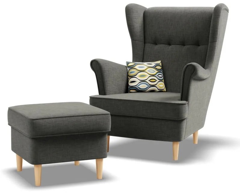 Uszak lábtartó, fonott, fekete