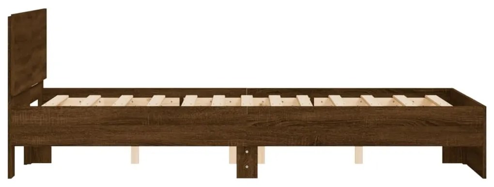 barna tölgy színű ágykeret fejtámlával 120 x 200 cm